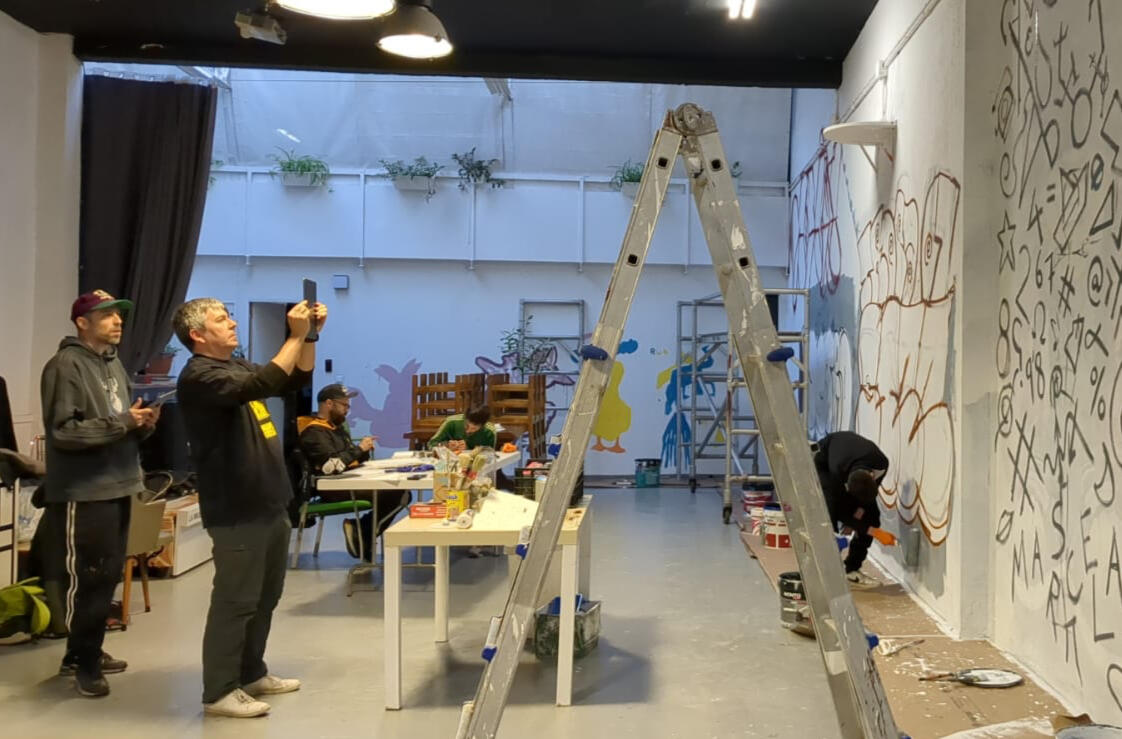 Desarrollo del mural, procesos creativos.